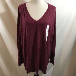 Pure Energy berry V neck sweater - womens 3X, NWT